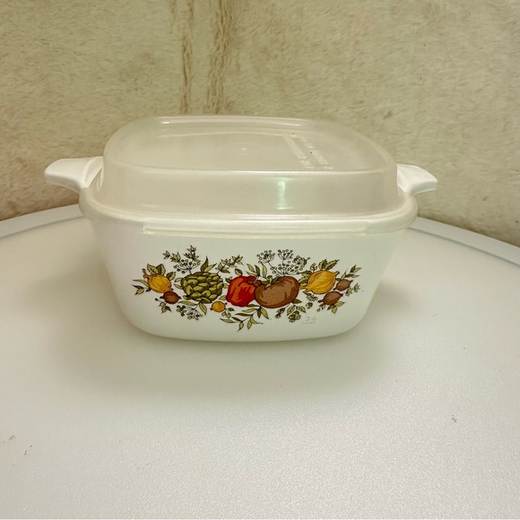 Corning Ware 2 3/4 Cup Spice of Life Mini Casserole Pan Dish With Plastic Lid - Picture 4 of 8